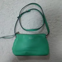 kate spade グリーン レザーショルダーバッグ