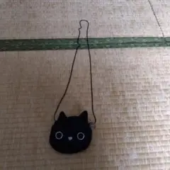 ハロウィン　猫の顔ポシェット 黒