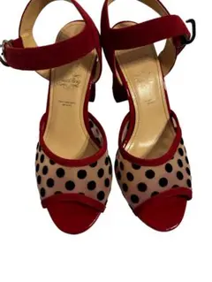 KariAng カリアング ドット柄 シアーサンダル レッド 23cm 日本製