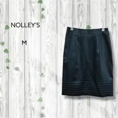 新品タグ　ノーリーズ　NOLLEY'S　タイトスカート　横ピンタック　スリット紺のサムネイル