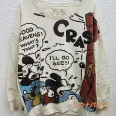 ディズニー　ミッキー スウェット　トレーナー　裏起毛　LL