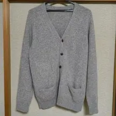 UNIQLO ラムVネックカーディガン グレー L
