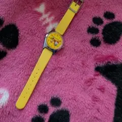 Hello Kitty イエロー アナログ時計　昭和レトロ