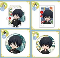 呪術廻戦 まるくじ 伏黒甚爾 缶バッジ アクキー コンプセット