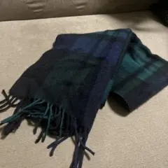 マフラー カシミヤ混 ウール100% チェック nano universe