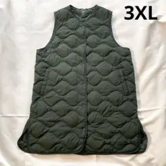 ユニクロ ウルトラライトダウン ロングベスト 3XL ダークグリーン 深緑
