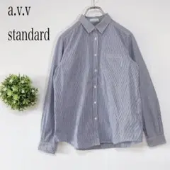 a.v.v standard 【Ｍ】ストライプ 長袖シャツ コットン 薄手