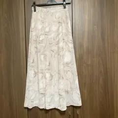 イング　ロングスカート　マーメイド　くすみピンク系　マーブル柄　シアー