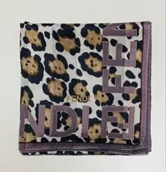FENDI ヒョウ柄 大判ハンカチ 55㎝