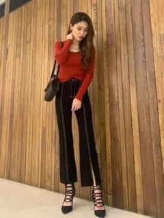 egoist 配色ステッチスリットパンツ