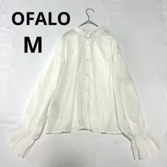 OFALO オファロ 前後2way スタンドフリルネックブラウス M 白