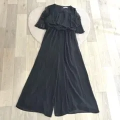 ♡LACE LADIES♡ブラックオールインワンパンツドレス♡パーティ♡結婚式♡