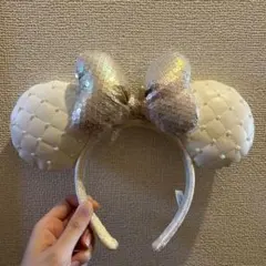 ディズニー ミニー キルティング カチューシャ ホワイト