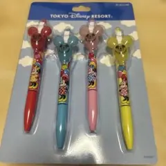 【新品未使用品】東京ディズニーリゾート ボールペン 4本セット ミッキー&ミニーのサムネイル