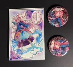 東方Project ダイソー アクリルフィギア 缶バッジ　3点セット 秦こころ