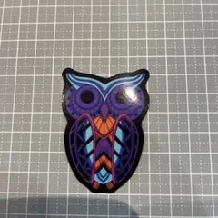 【M039】防水ステッカー　ネオン　おしゃれ　アニマル　フクロウ　森の賢者　鳥