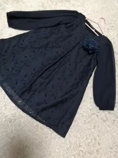 120〜140べべBeBeカジュアルフォーマルワンピースネイビー紺色お受験発表会