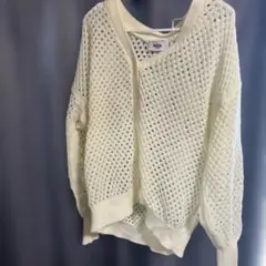 AZUL by MOUSSY 白ニット　透け感　フリーサイズ　アウター