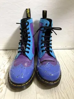 Dr.Martens 8ホール UK5 24cm パープル×ブルー ダメージあり