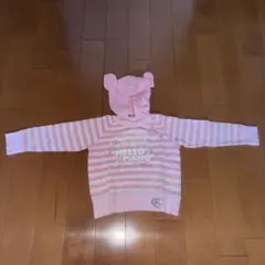 mezzo piano キッズ パーカー ピンク ストライプ　110