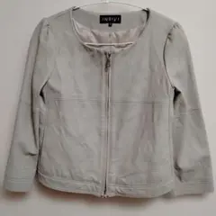 INDIVI ライトグレー レザージャケット 38