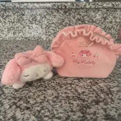 My Melody フリルポーチ ピンク