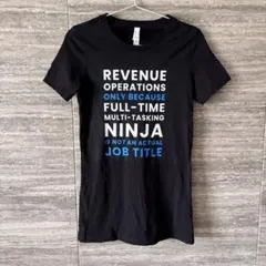 海外古着◎レディースプリントTシャツ 黒 ロゴ ブラック 美品 タイト