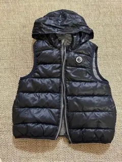 プチバトー　ダウンベストフード付き　リバーシブル