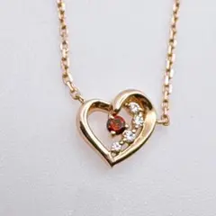 r*u様 【Canal4℃】ピンクゴールド ハート ガーネット ネックレス 40