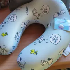 新品未使用PEANUTS スヌーピー ネックピロー ブルー