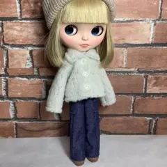 ブライスアウトフィット♡シープ起毛ニットショートジャケット＆ワイドパンツ