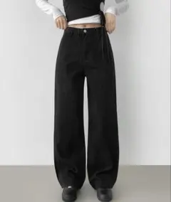 SONA ブラック ワイドパンツ　S デニム