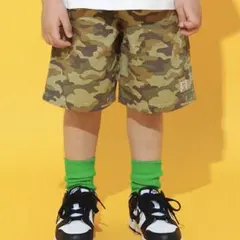 新品 BREEZE ワイドハーフパンツ デニム 迷彩 カモフラージュ 90