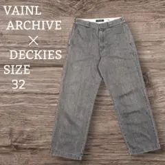 ✸ヴァイナルアーカイブ✕ディッキーズ✸ワークパンツ✸先染めブラック✸縦落ち874