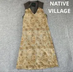 NATIVE VILLAGE 花柄刺繍 ワンピース