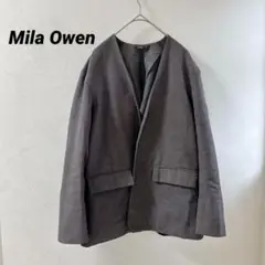ミラオーウェン　グレー　ノーカラー　ジャケット　サイズ0
