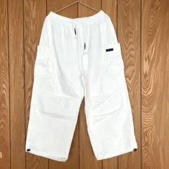 Anchor Smith 白カーゴパンツ ハンパ丈 綿100% ドローコード