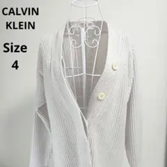 【大きめ⭐CALVIN KLEIN】グレー　ベージュ　ニットカーディガン　4