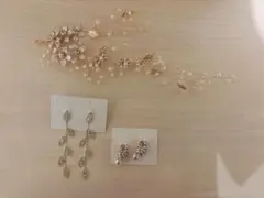 結婚式　ピアス2個　ヘアアクセサリー