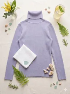 00's y2k ハイネック リブニット ラベンダー レトロ パンク 古着