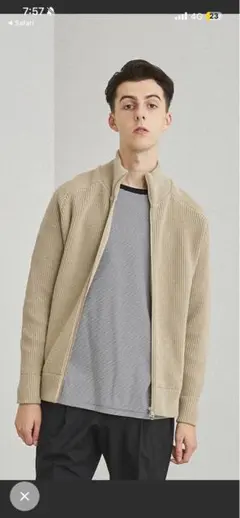 リブジップアップニット