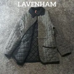 LAVENHAM グレー ヘリンボーン キルティングジャケット 44 大きい