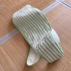 マタニティ ベリーバンド 緑と白ストライプ