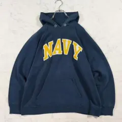 80s XL トリコタグ チャンピオン スウェットパーカー 紺 US.NAVY