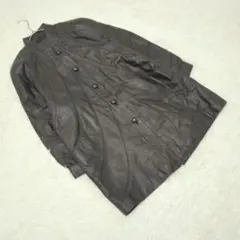 『モダイタリアナ』 (11) ロングレザーコート スタンドカラー 牛革 肩パット