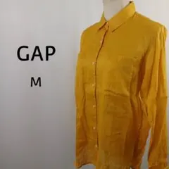 GAP DESIGNED&CRAFTED　長袖　リネンシャツ　M　マスタード