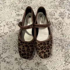 ヒョウ柄フラットシューズ Sサイズ
