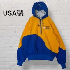 00s USA製 Y2K 配色ナイロンアノラック MBirdie 刺繍ロゴ古着のサムネイル