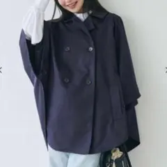 coca トレンチポンチョコート ネイビー　完売品　新品のサムネイル