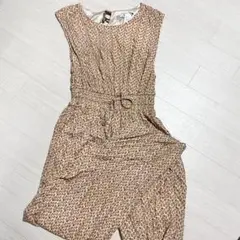 タグ付き未使用　ナノユニバース　小花柄　総柄　オールインワン　36 ベージュ